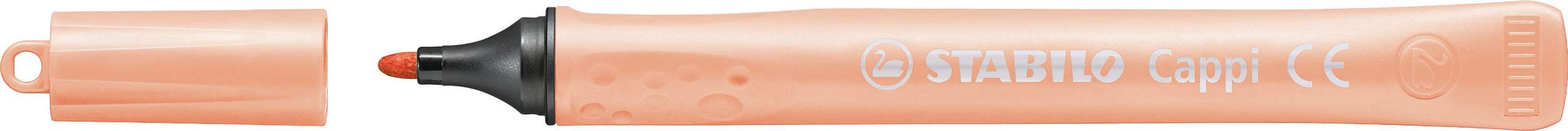 Fiber-Tip Pen with Cap-Ring - STABILO Cappi - Pack of 12 - Assorted Colors + 1 Cap-Ring - Image 3