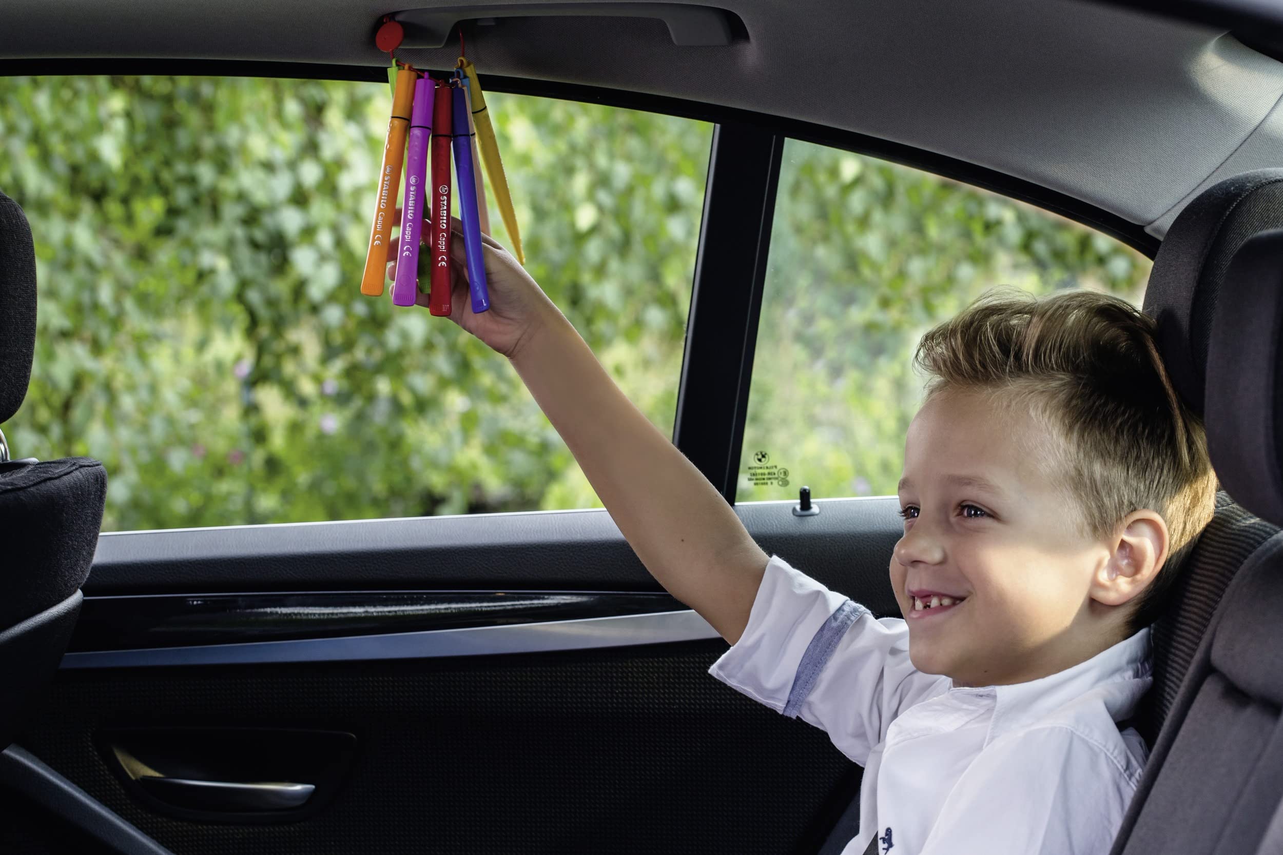 Fiber-Tip Pen with Cap-Ring - STABILO Cappi - Pack of 12 - Assorted Colors + 1 Cap-Ring - Image 7