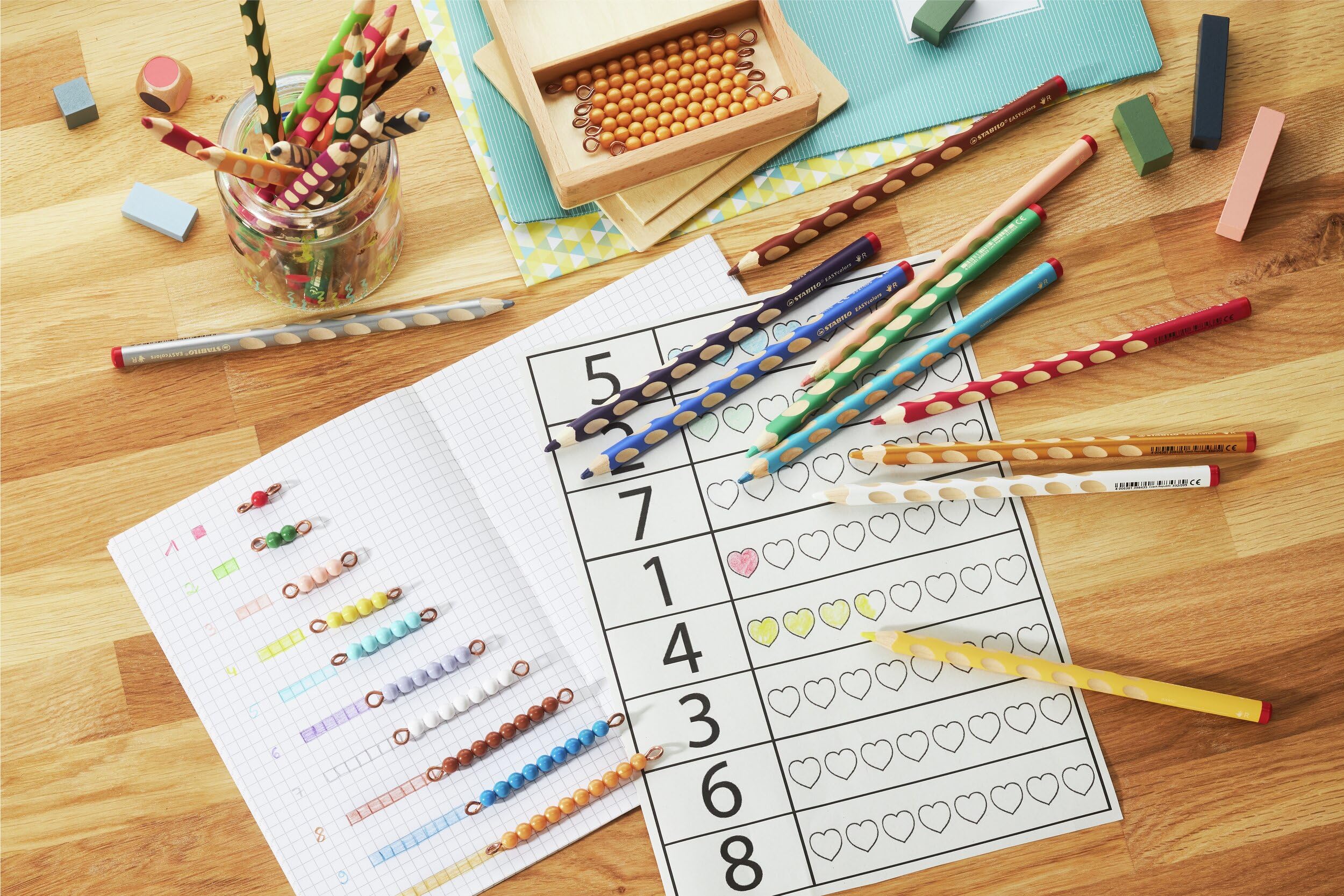 STABILO Ergonomic Coloring Pencil EASYcolors - Right-Handed - Pack of 12 - Assorted Colors with Sharpener - Image 7