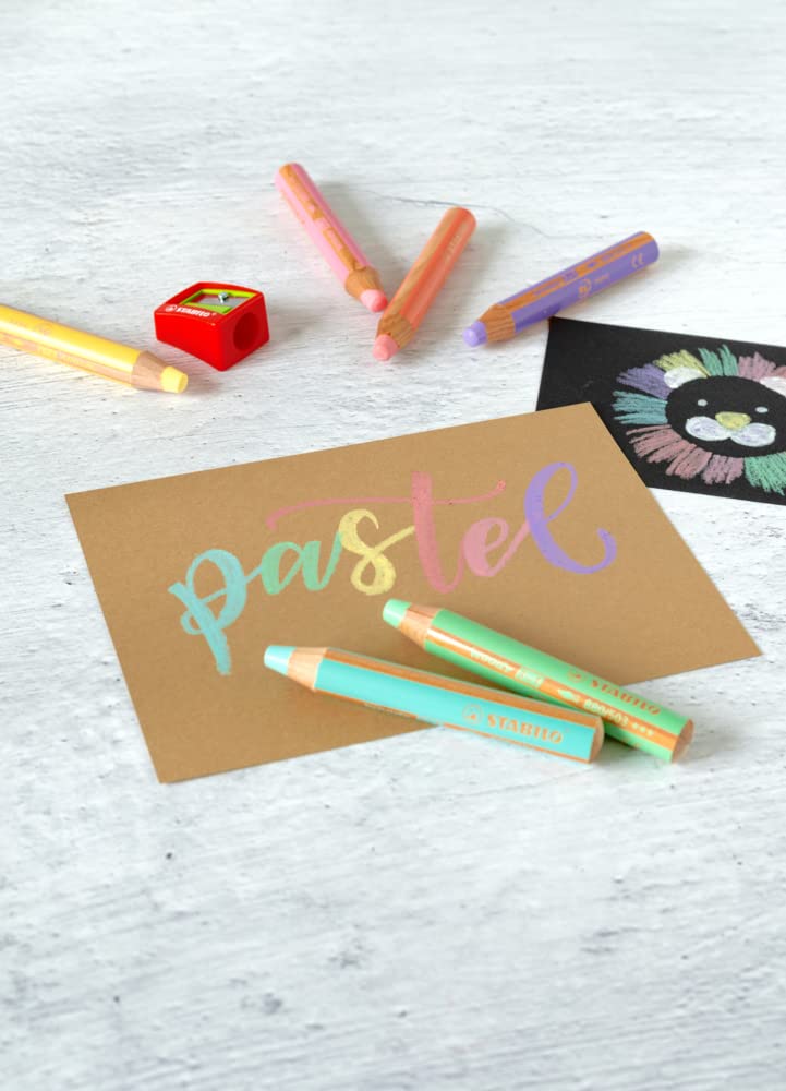 STABILO Multi-talented Pencil woody 3-in-1 - Single Pencil - Pastel Yellow - Image 8