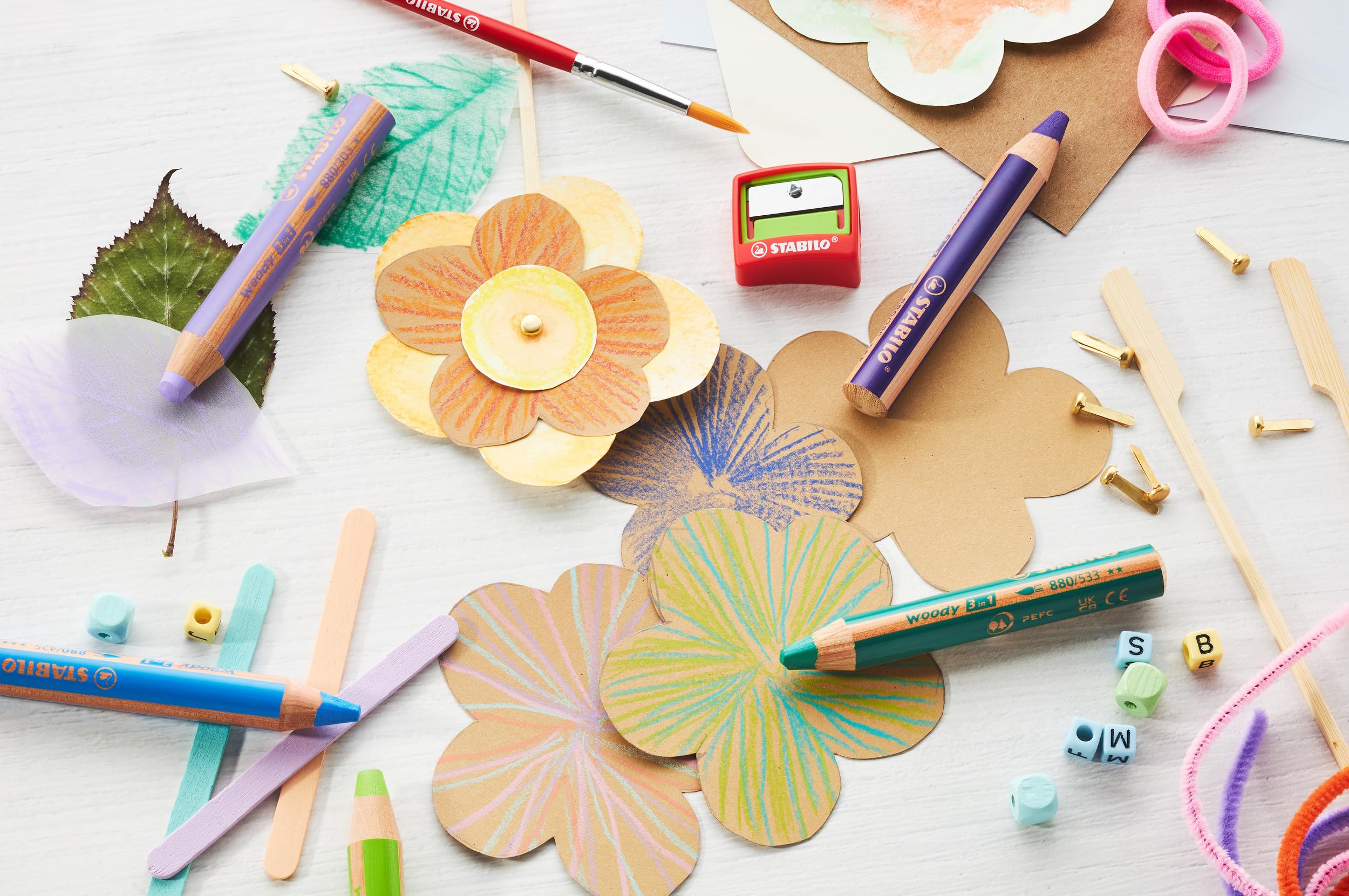 STABILO Multi-talented Pencil woody 3-in-1 - Wallet of 18 - Assorted Colors + Sharpener - Image 5