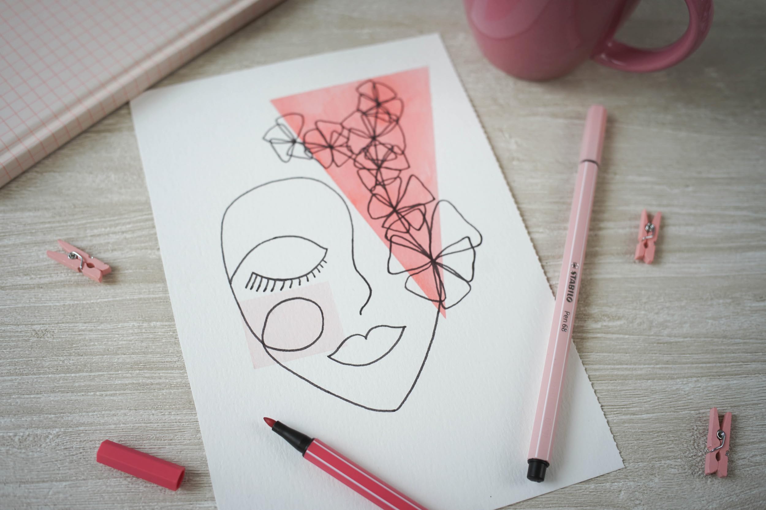 STABILO Premium Fiber-Tip Pen Pen 68 - Pack of 10 - Assorted Colors - Coloring Felt Tip Marker, Fine Point, 1mm Tip - Image 7