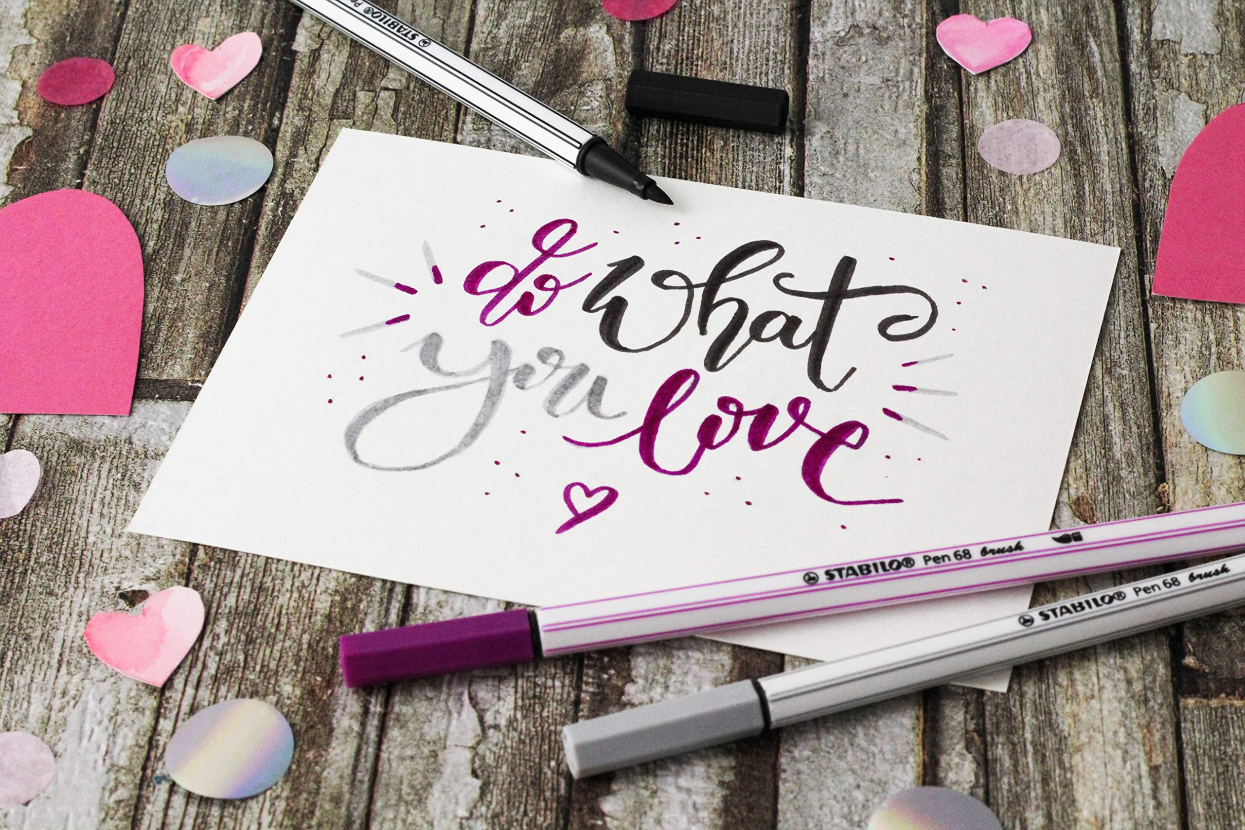 STABILO Pen 68 Brush Marker, Purple - Image 3