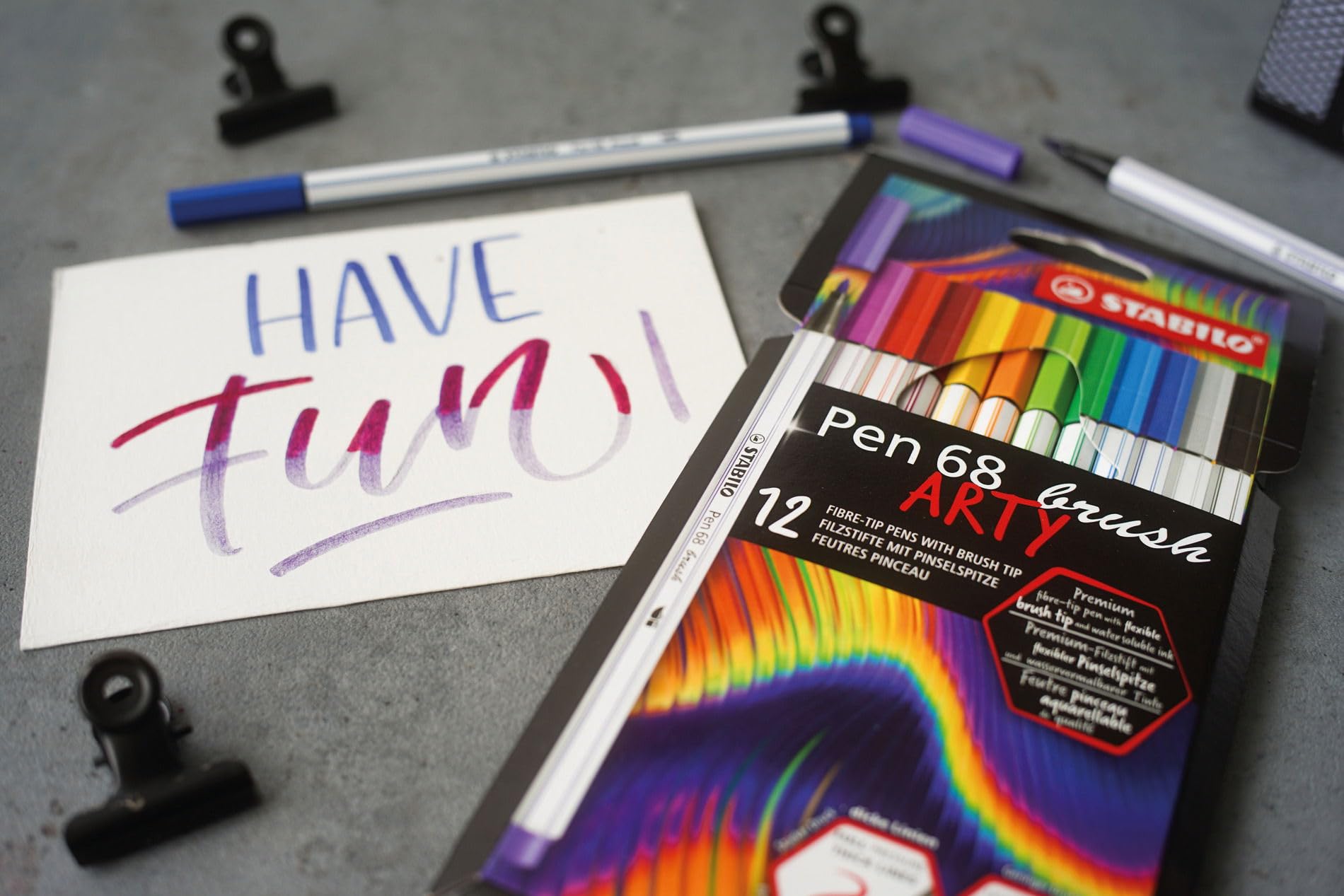 STABILO - Pen 68 brush - Premium Fibre-Tip Pen with Brush Tip - ARTY - Pack of 30 - Assorted colors - Image 6