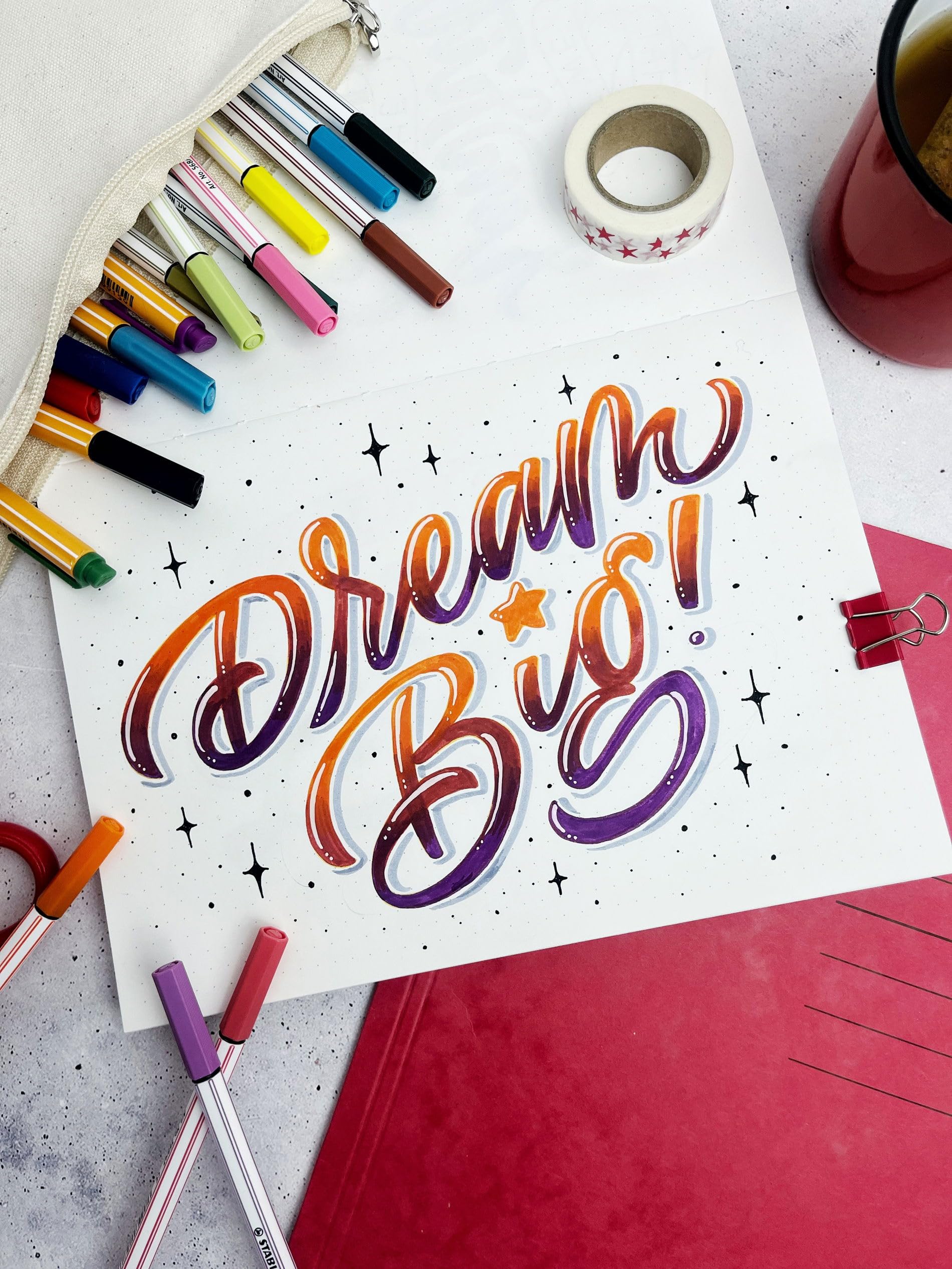 STABILO - Pen 68 brush - Premium Fibre-Tip Pen with Brush Tip - ARTY - Pack of 30 - Assorted colors - Image 8