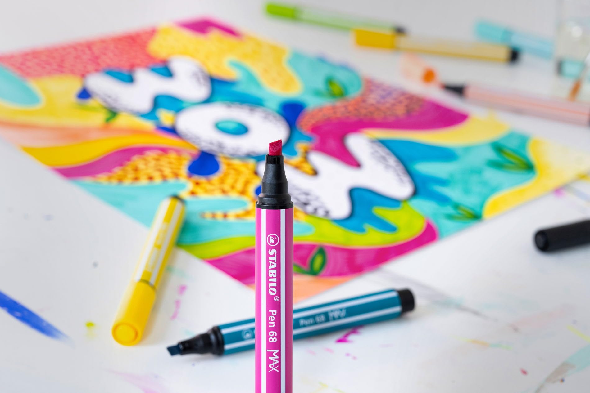 STABILO - Pen 68 MAX - Premium Fibre-Tip Pen with Chisel Tip - ARTY - Pack of 24 - Assorted colors - Image 6