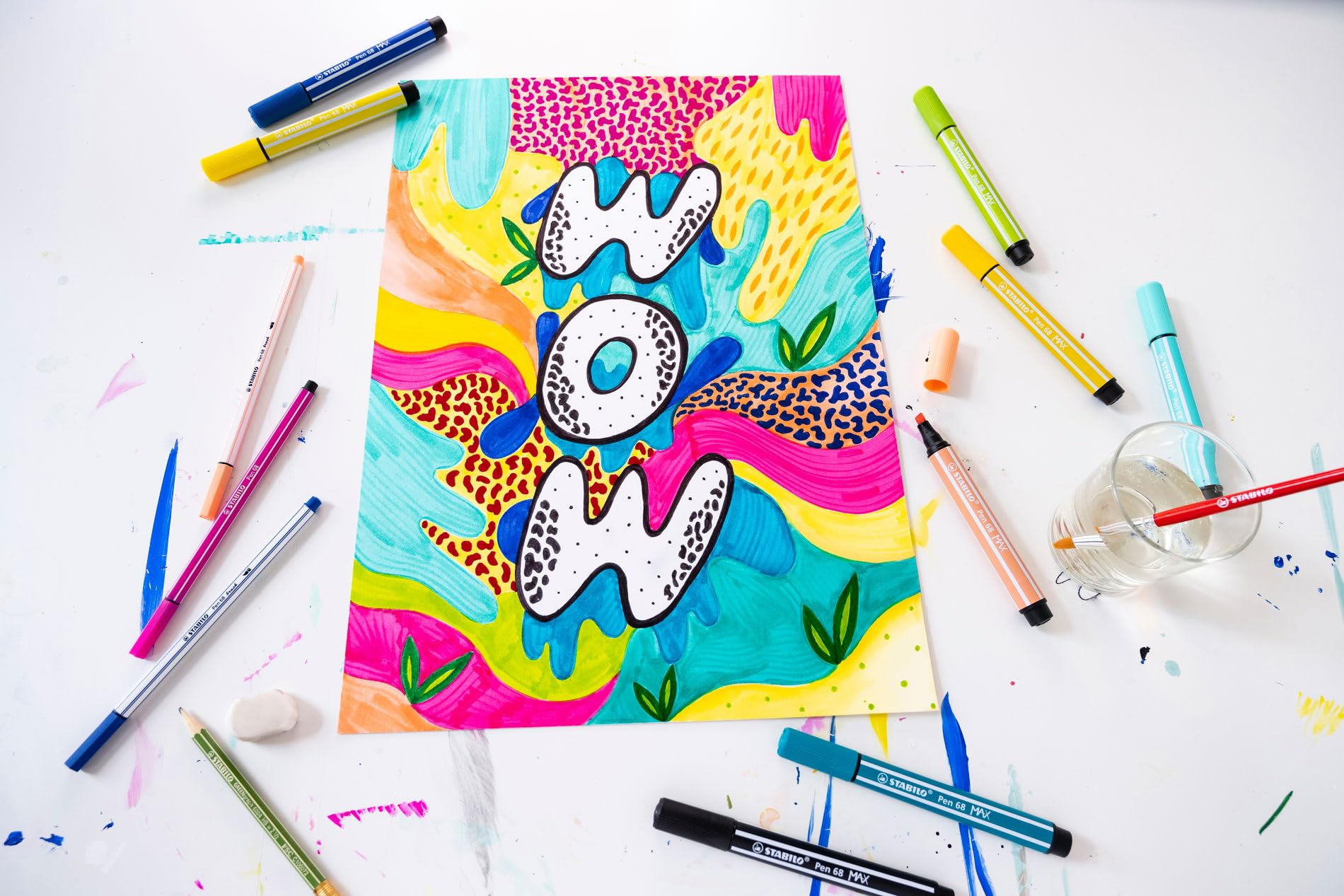 STABILO - Pen 68 MAX - Premium Fibre-Tip Pen with Chisel Tip - ARTY - Pack of 24 - Assorted colors - Image 7