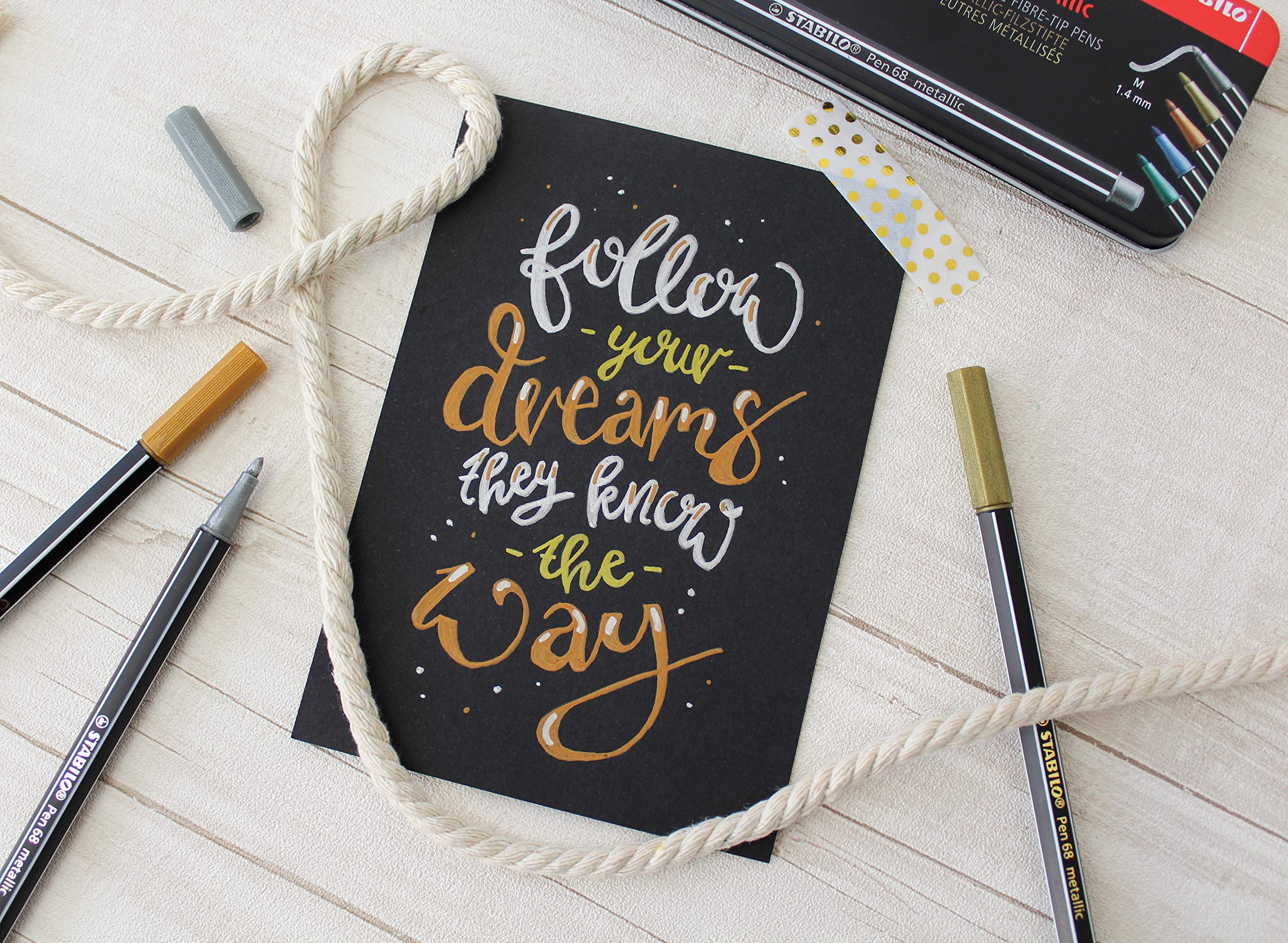 STABILO Pen 68 Metallic Multiliner, Light Green - Image 5