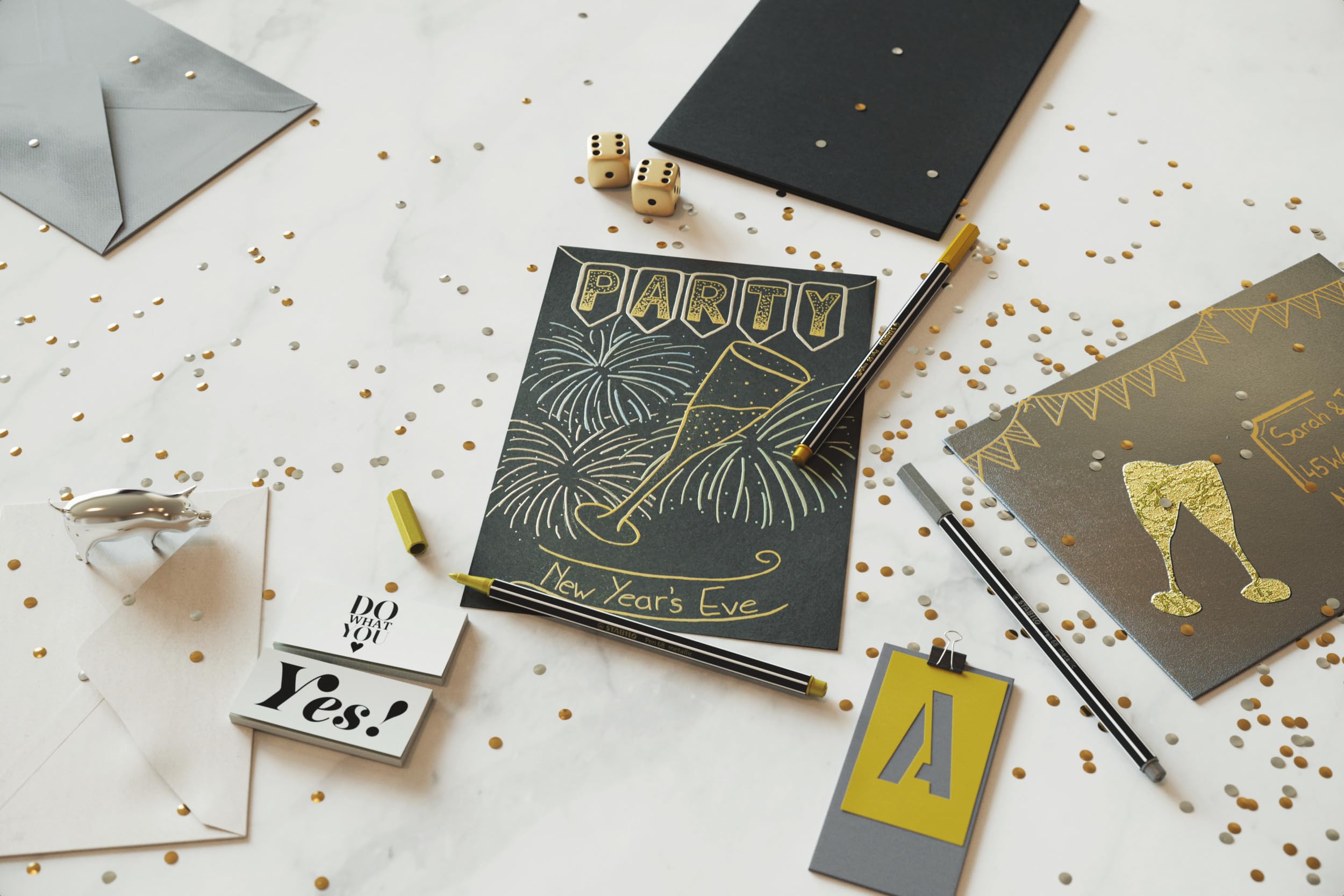 STABILO - Pen 68 metallic - Premium Metallic Fibre-Tip Pen - Pack of 8 - Assorted colors - Image 5