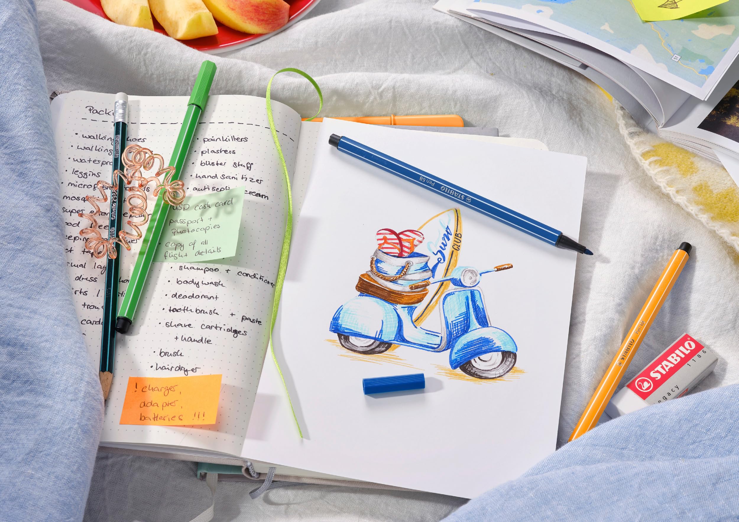 STABILO Premium Fiber-Tip Pen Pen 68 - Pack of 10 - Assorted Colors - Coloring Felt Tip Marker, Fine Point, 1mm Tip - Image 5