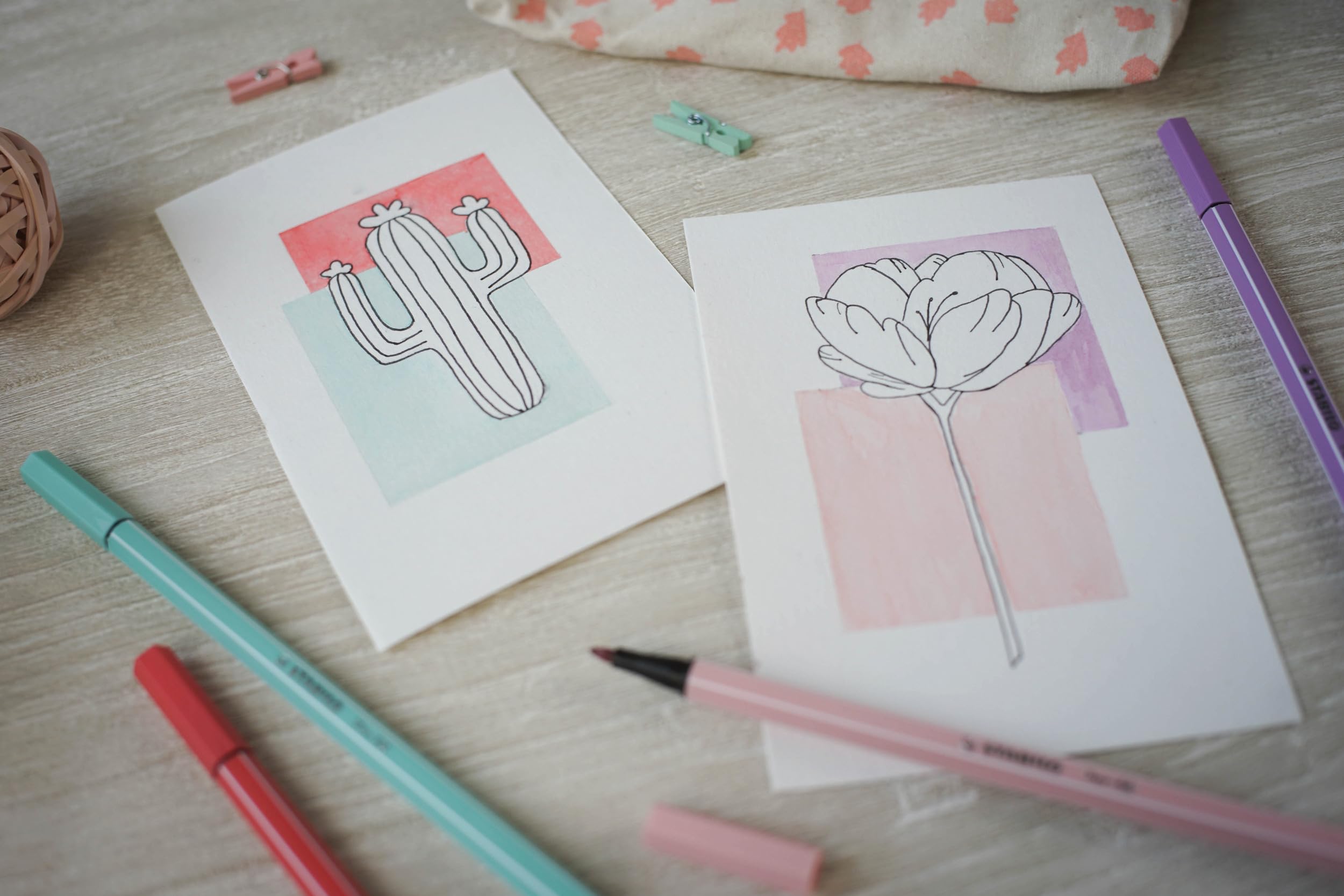 STABILO Premium Fiber-Tip Pen Pen 68 - Pack of 10 - Assorted Colors - Coloring Felt Tip Marker, Fine Point, 1mm Tip - Image 6