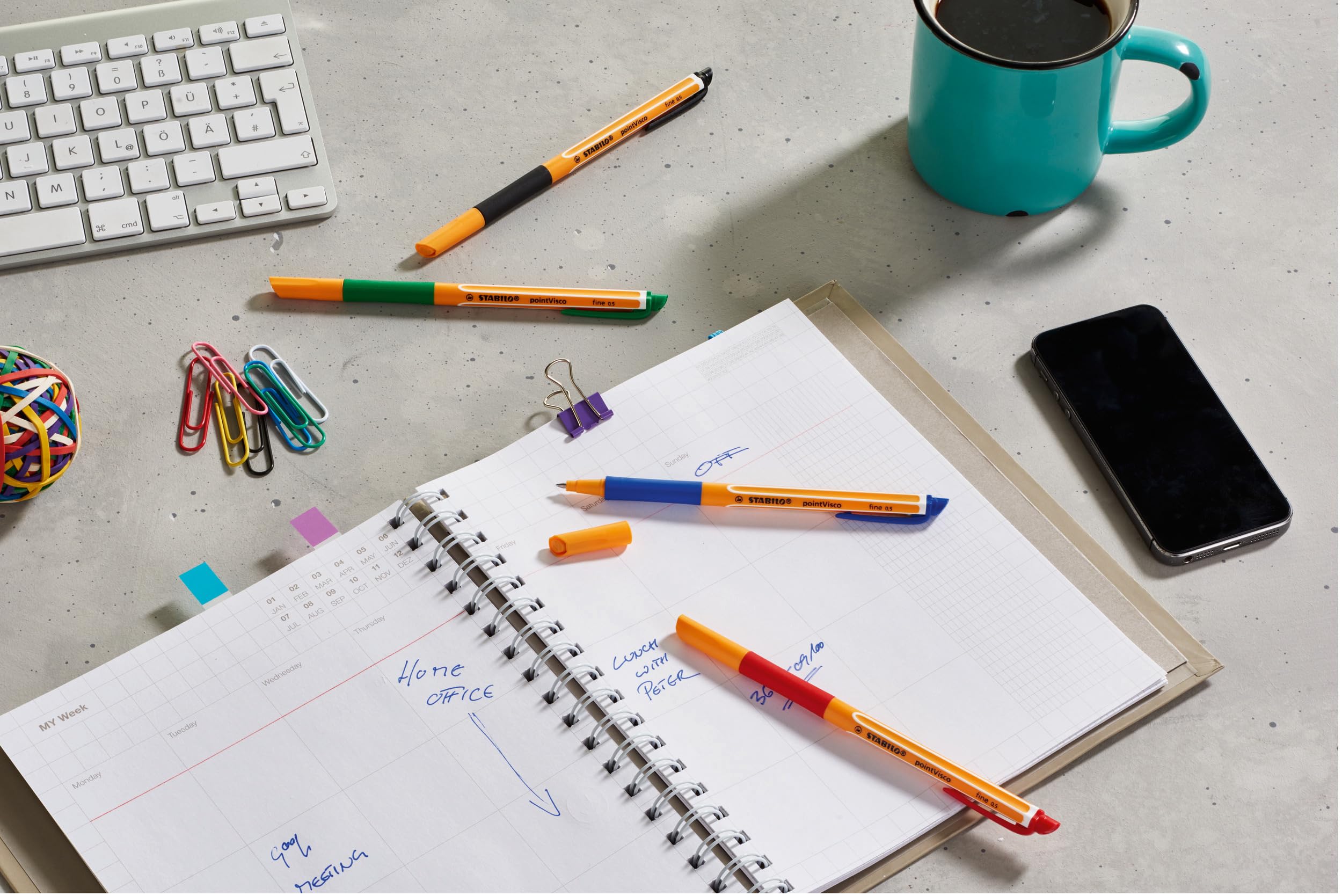 STABILO - pointVisco - Rollerball with Innovative Gel Formula - Pack of 4 - Assorted colors - Image 6