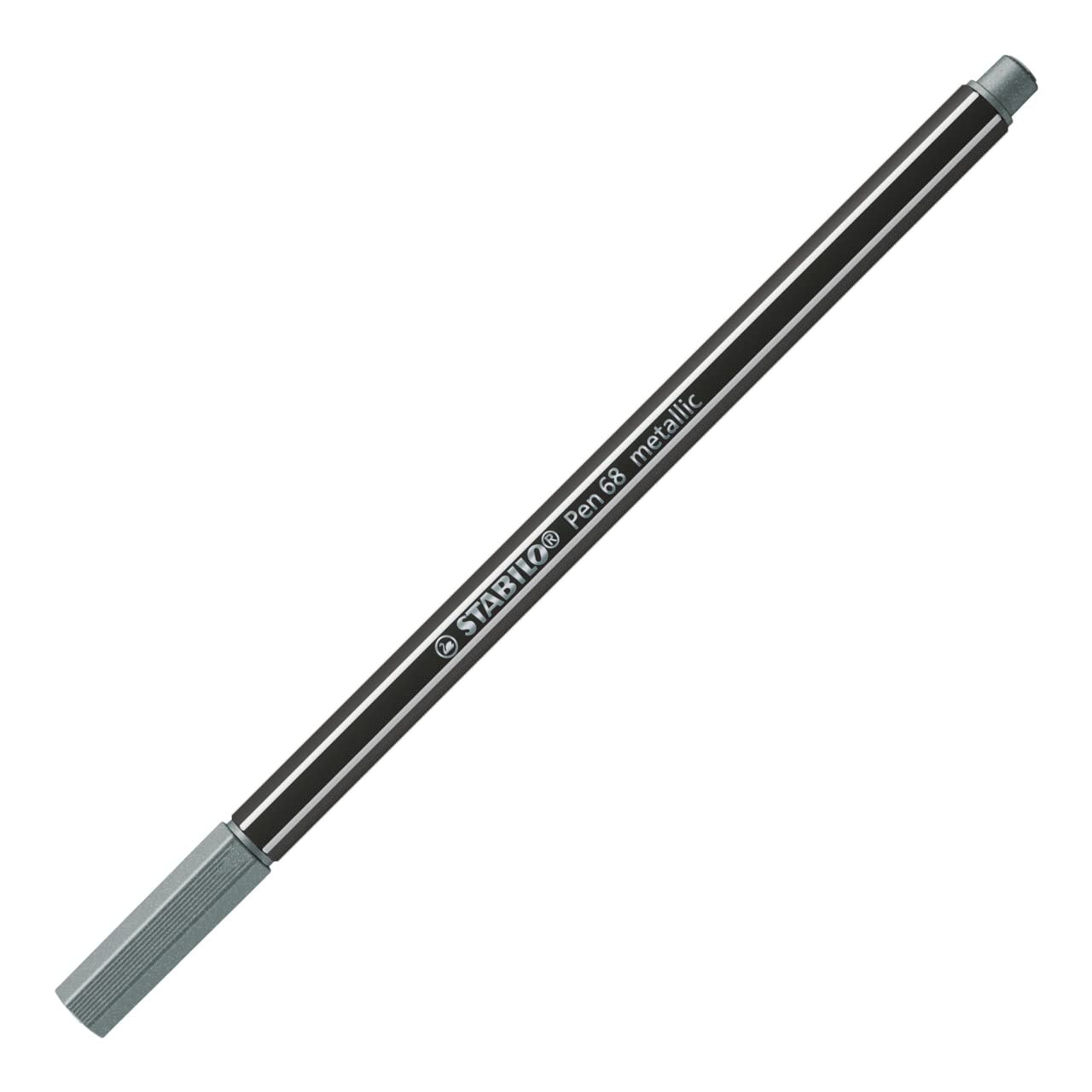STABILO Premium Metallic Fiber-Tip Pen Pen 68 metallic - Pack of 2 - Gold, Silver - Image 4