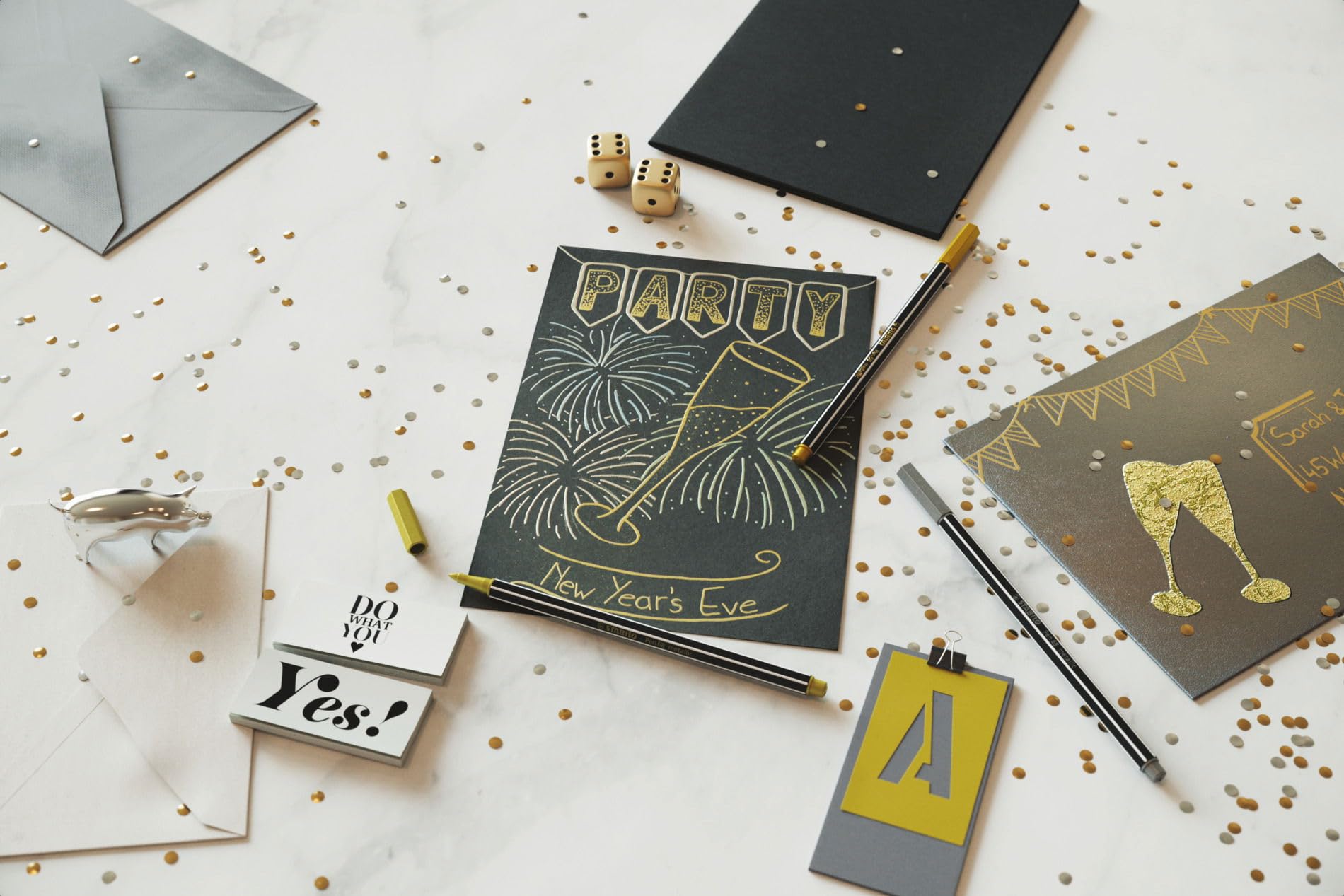 STABILO Premium Metallic Fiber-Tip Pen Pen 68 metallic - Pack of 6 - Coloring Felt Tip Marker, Fine Point, 1mm Tip - Image 6