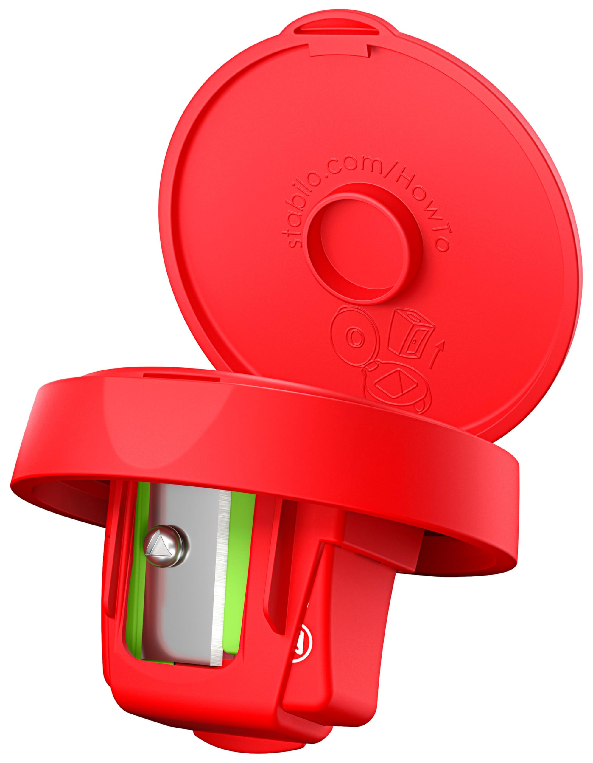 STABILO Replaceable Container Sharpener woody 3 in 1 Sharpener - Pack of 1 - Red - Image 3