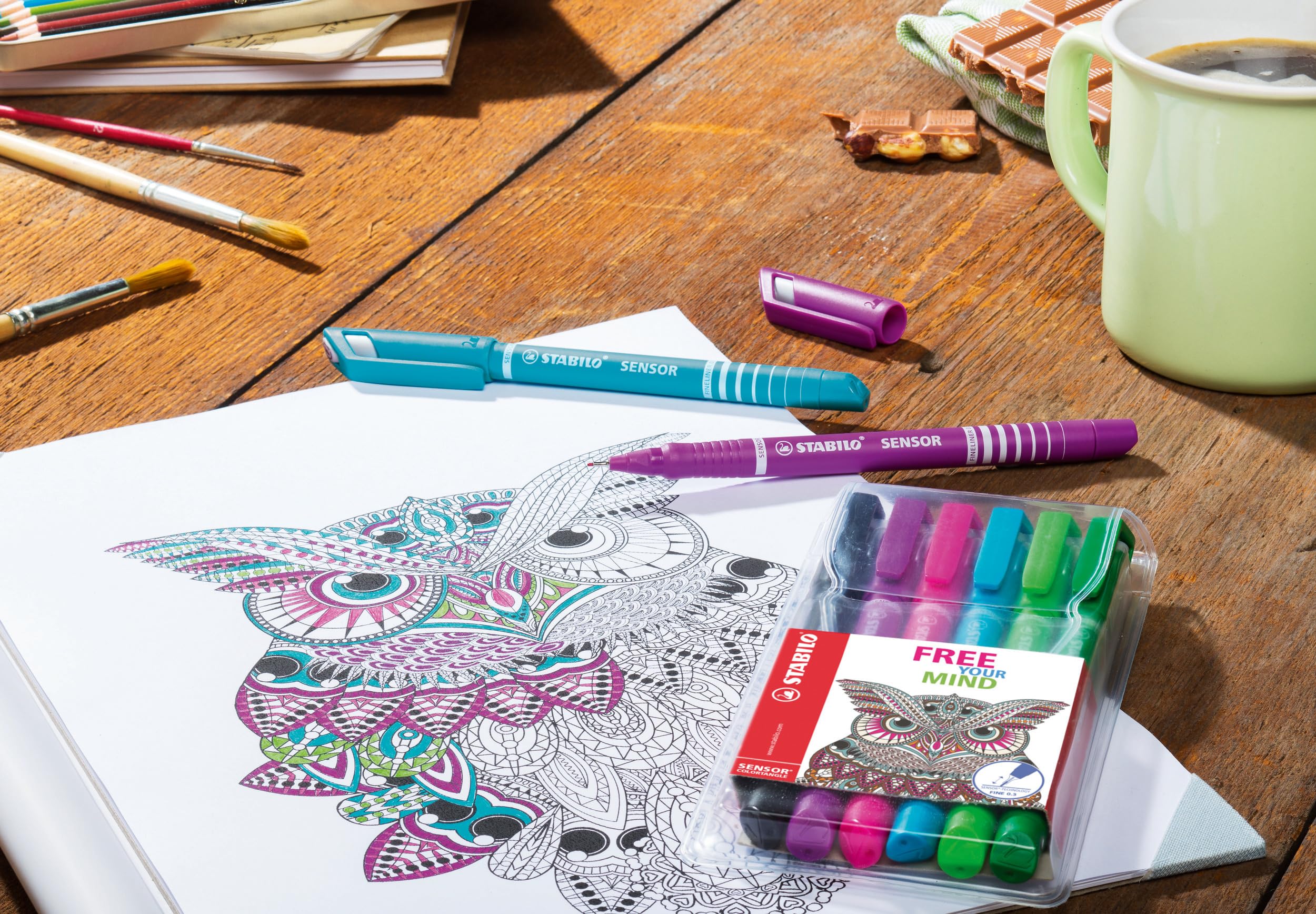 STABILO - SENSOR fine - Fineliner with Cushioned F-Tip - Pack of 8 - Assorted colors - Image 4