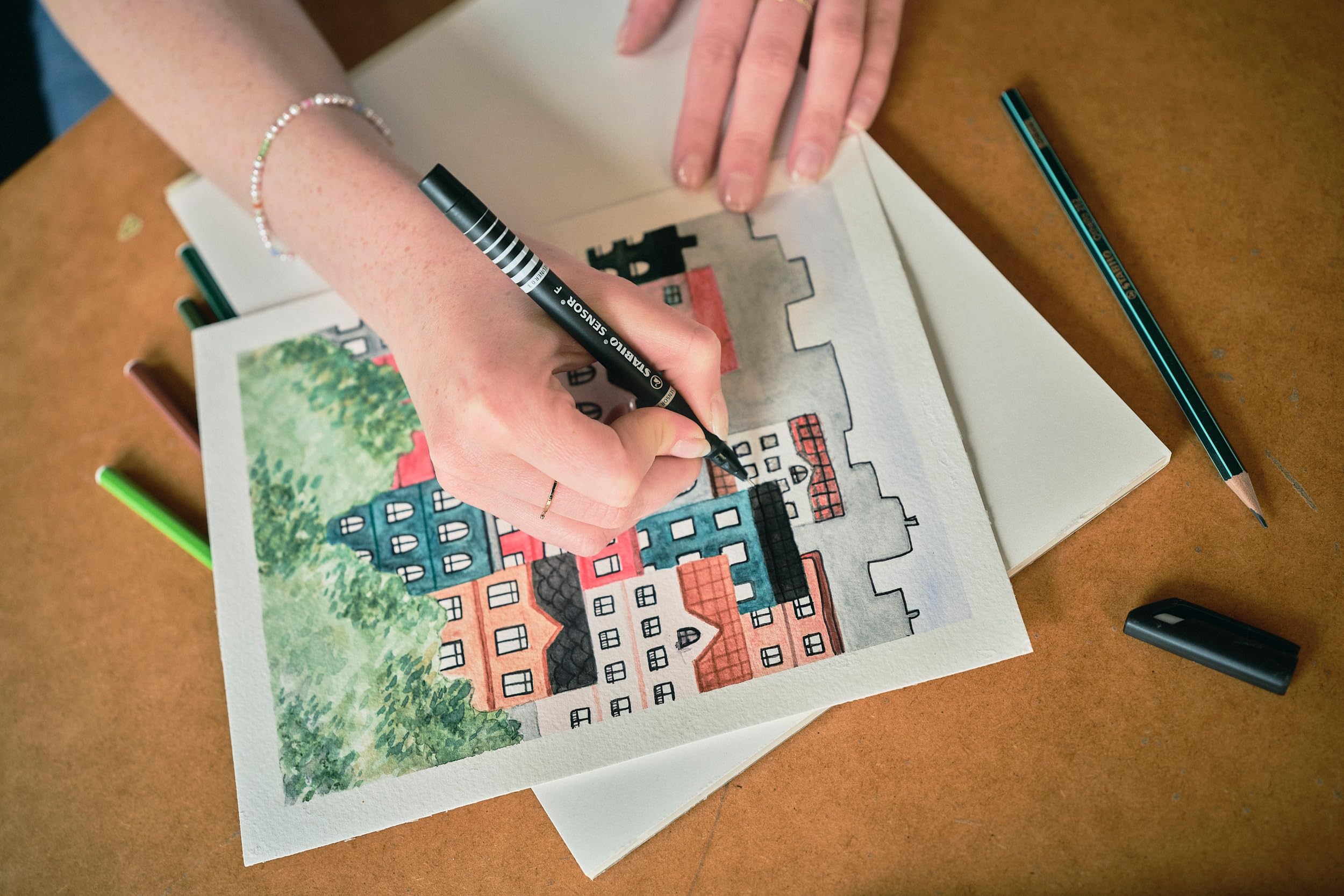 STABILO - SENSOR fine - Fineliner with Cushioned F-Tip - Pack of 8 - Assorted colors - Image 7