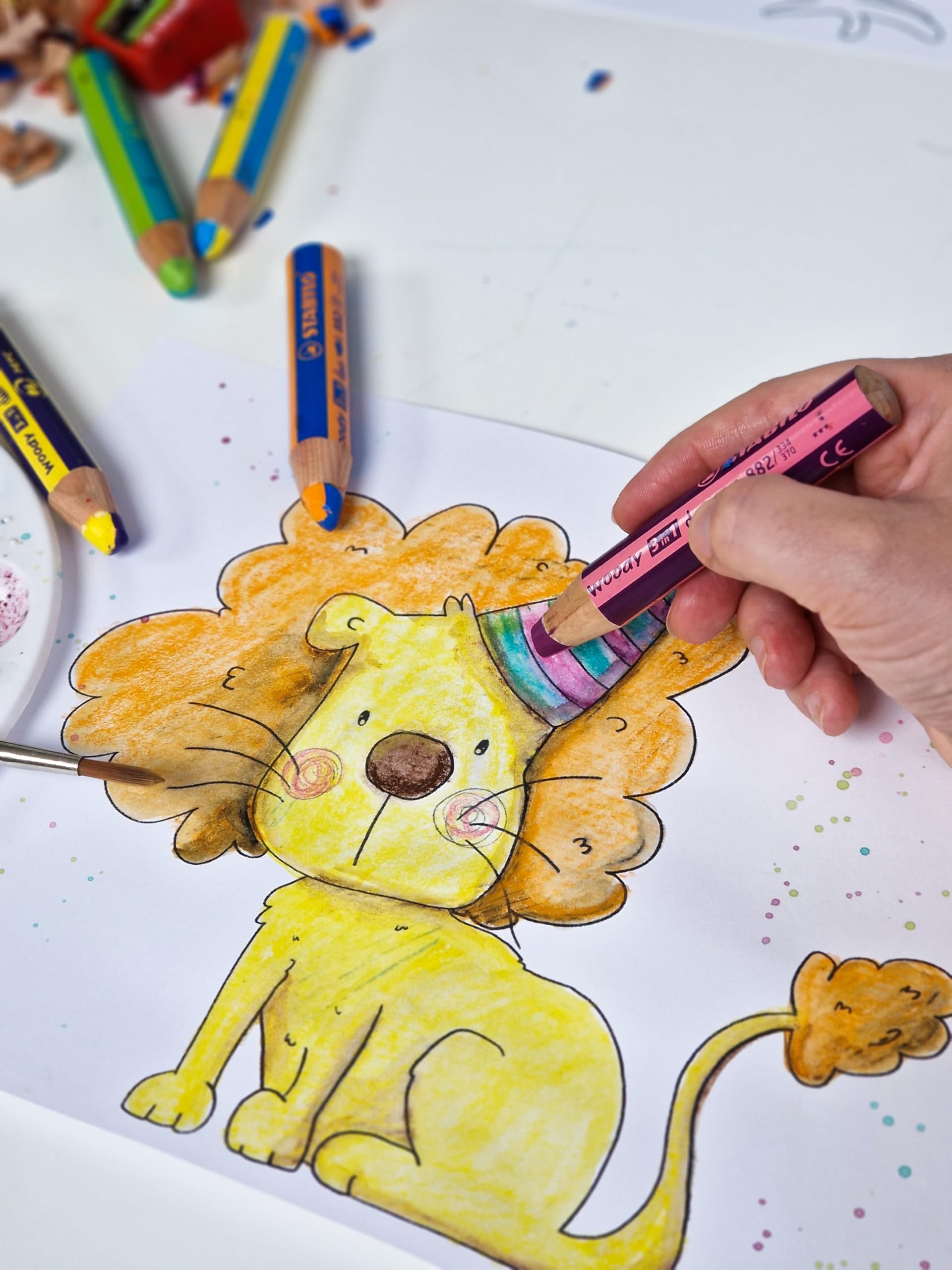 STABILO - woody 3-in-1 duo - Multi-Talented Pencil - Pack of 10 - Assorted colors with Sharpener - Image 4