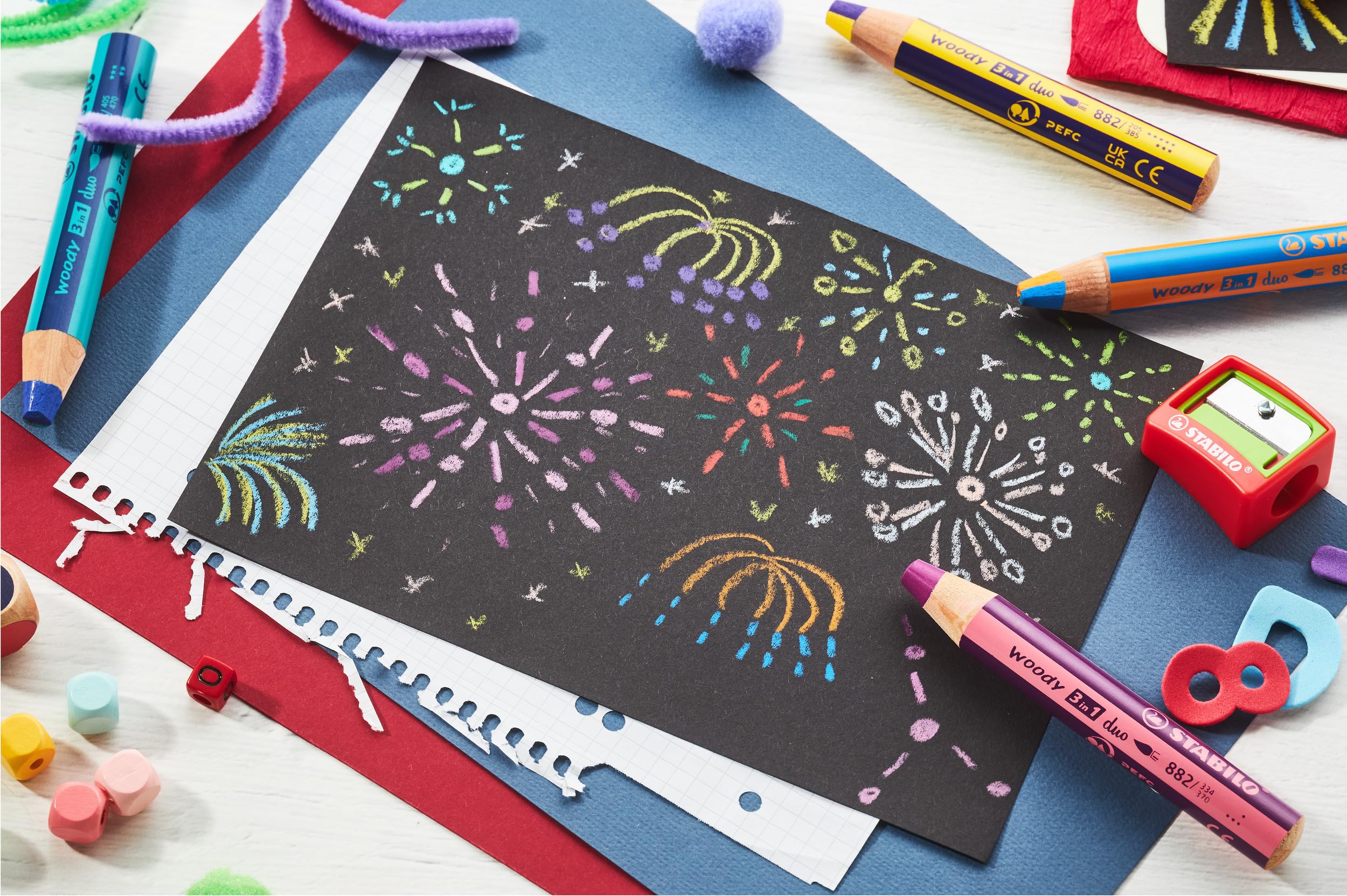 STABILO - woody 3-in-1 duo - Multi-Talented Pencil - Pack of 10 - Assorted colors with Sharpener - Image 7