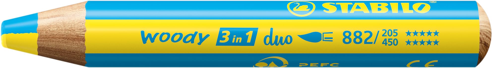 STABILO - woody 3-in-1 duo - Multi-Talented Pencil - Pack of 6 - Assorted colors with Sharpener - Image 4