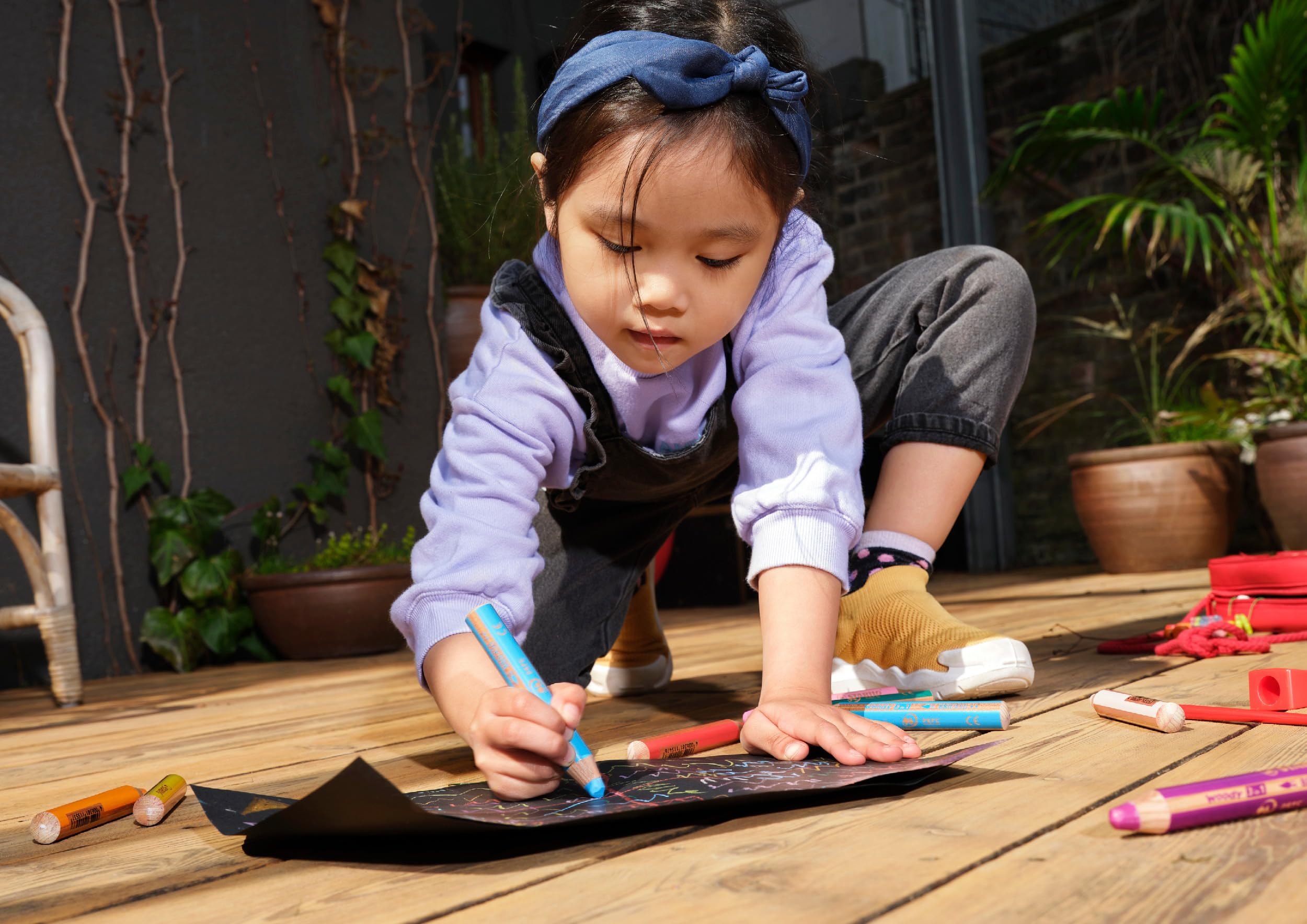 STABILO - woody 3-in-1 - Multi-Talented Pencil - Pack of 10 - Assorted colors with Sharpener - Image 5