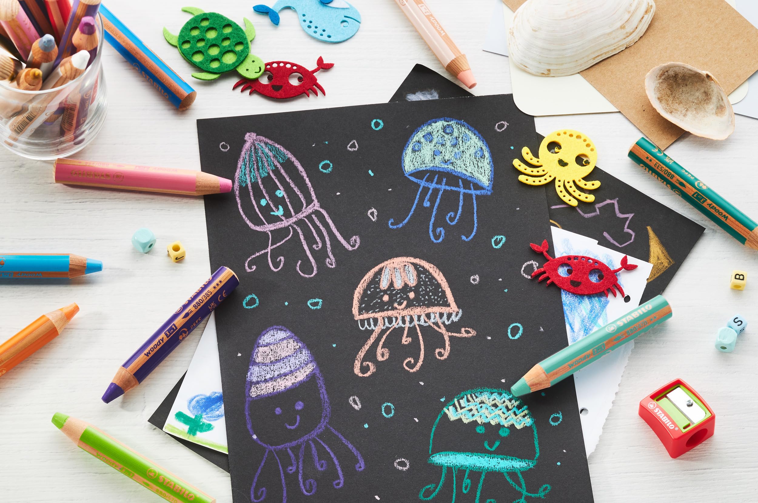 STABILO - woody 3-in-1 - Multi-Talented Pencil - Pack of 10 - Assorted colors with Sharpener - Image 7