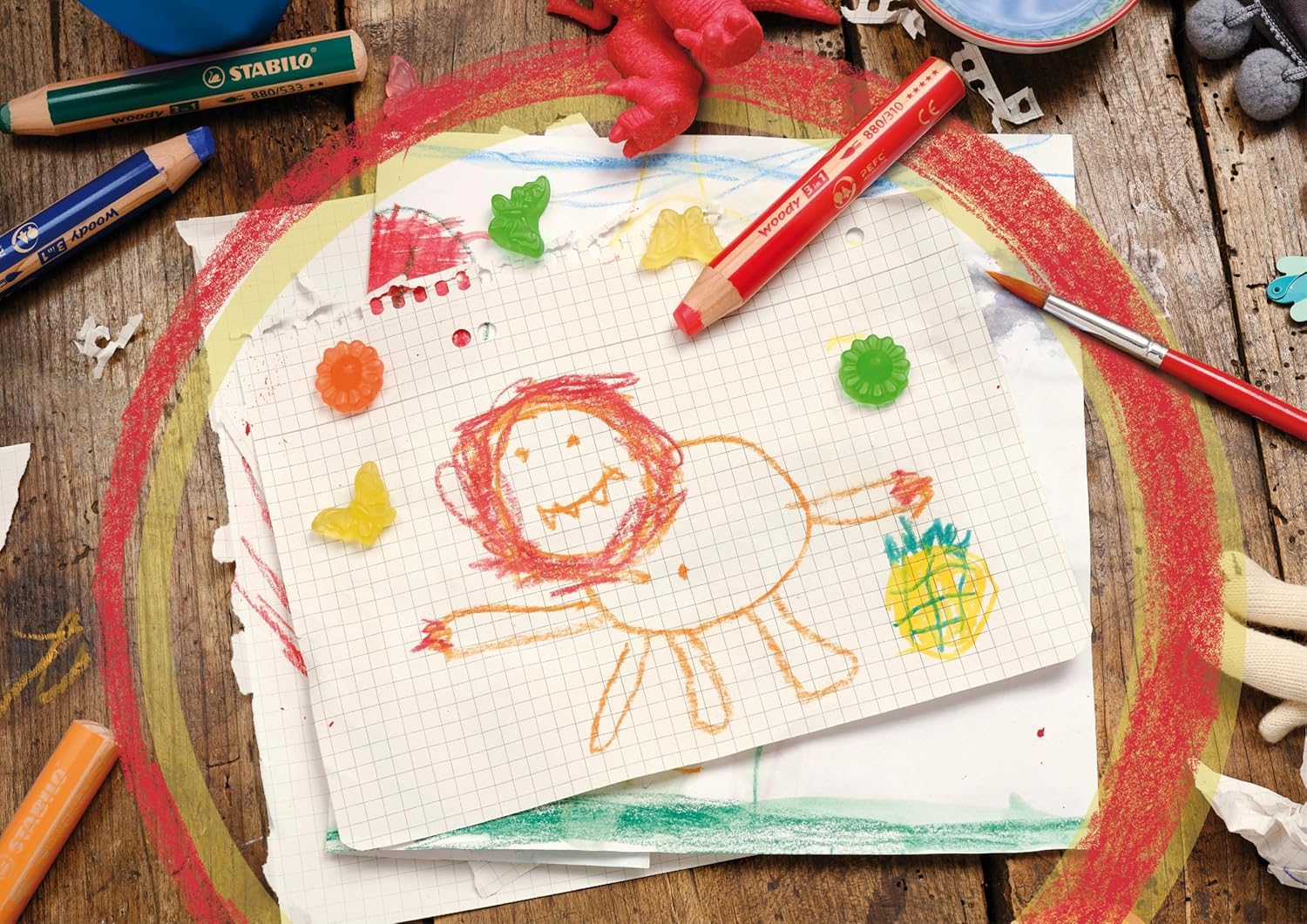 STABILO - woody 3-in-1 - Multi-Talented Pencil - Pack of 6 - Assorted colors with Sharpener - Image 5