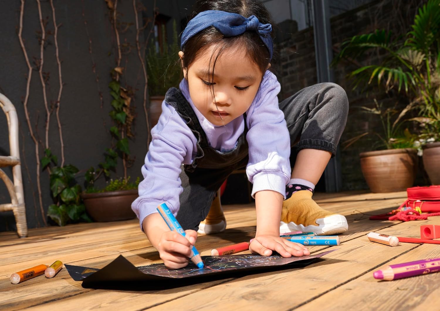 STABILO - woody 3-in-1 - Multi-Talented Pencil - Pack of 6 - Assorted colors with Sharpener - Image 6