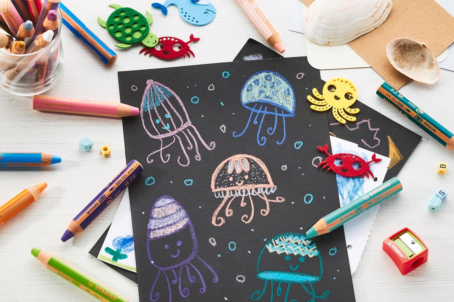 STABILO - woody 3-in-1 - Multi-Talented Pencil - Pack of 6 - Assorted colors with Sharpener - Image 8