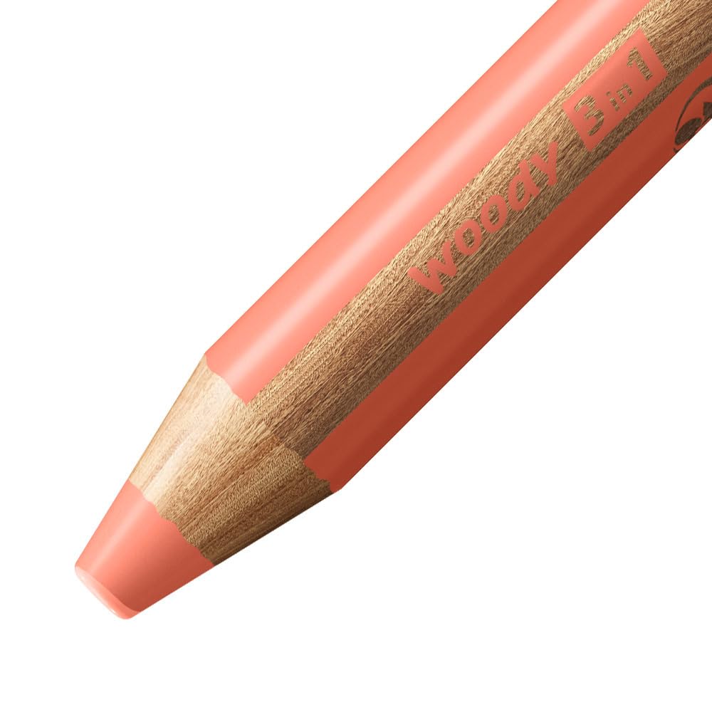 STABILO - woody 3-in-1 - Multi-Talented Pencil - Pack of 6 - Assorted Pastel colors with Sharpener - Image 3